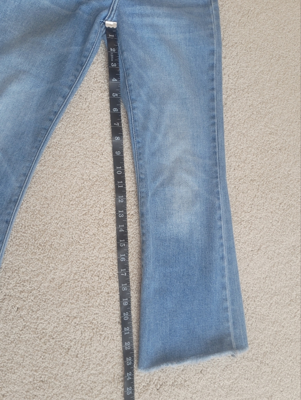 Hidden Los Angeles Blue Flare Jeans Raw Hem Stretch Denim Women’s Size 27 - Picture 6 of 7